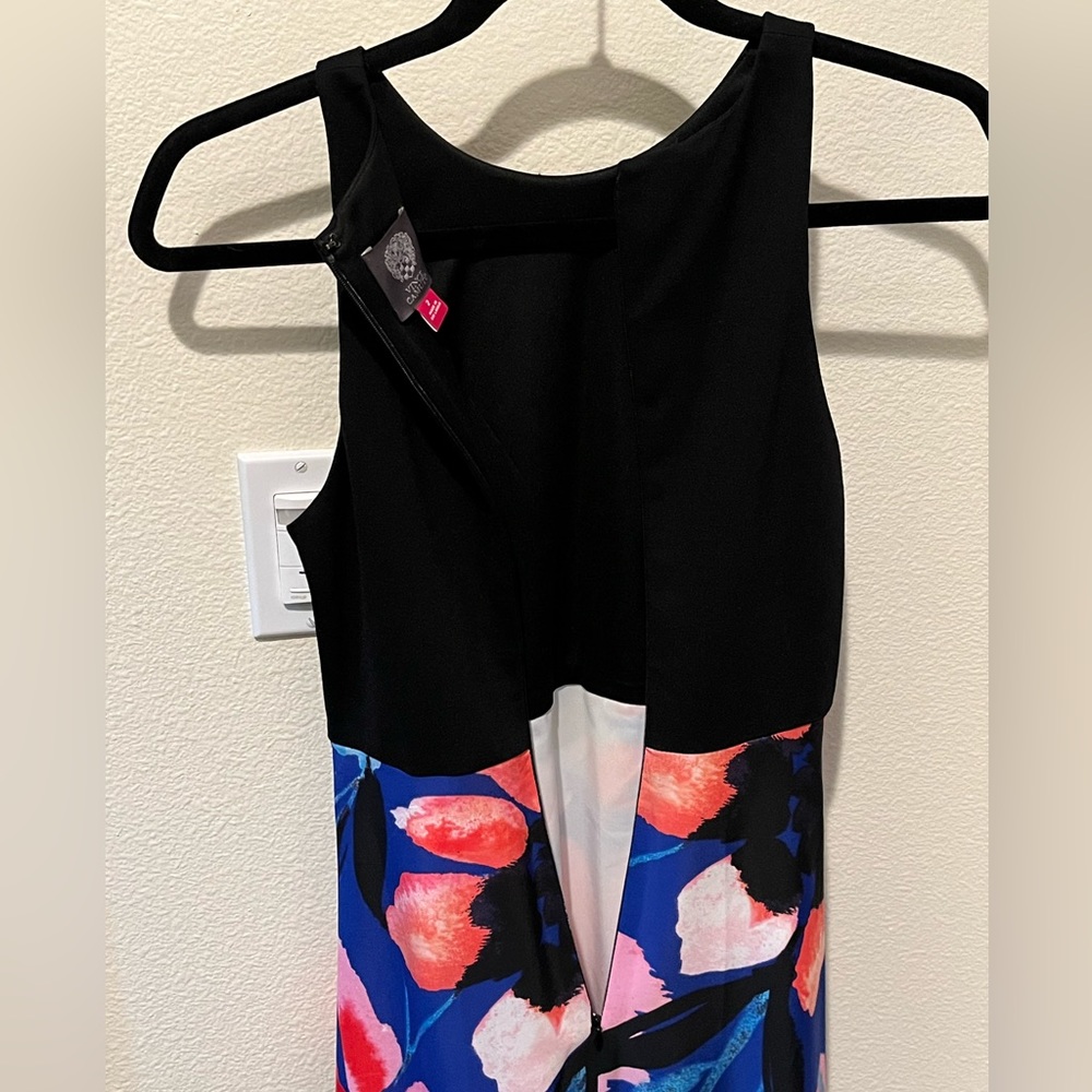 Vince Camuto High/Low Sleeveless Dress Black and Floral Contrast Size 2 - Picture 8 of 8